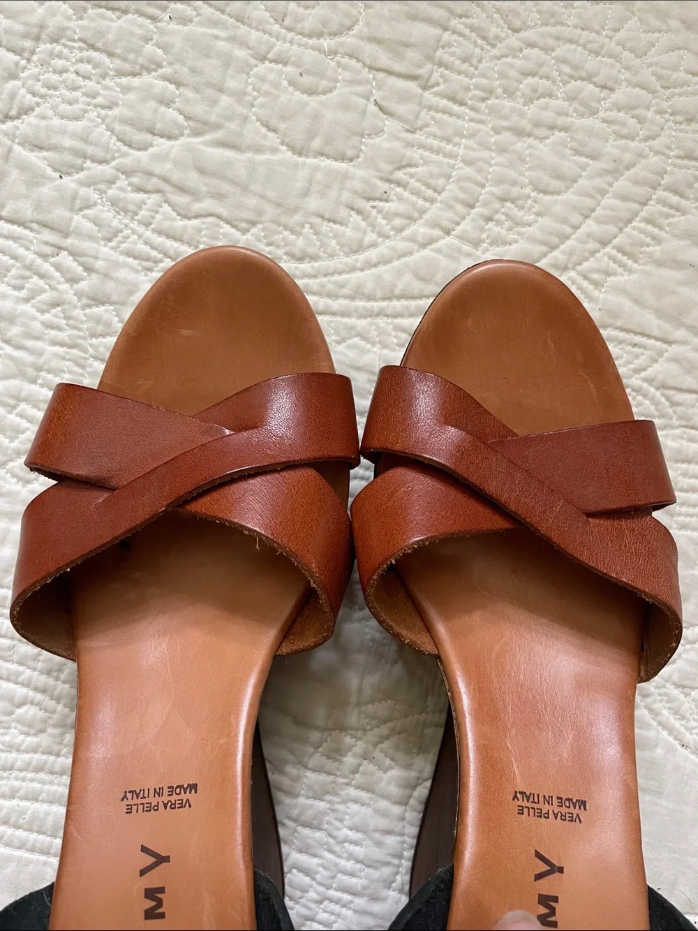 Bellamy leather made in Italy wedge heels EU 41 / US w 11 - Picture 13 of 16